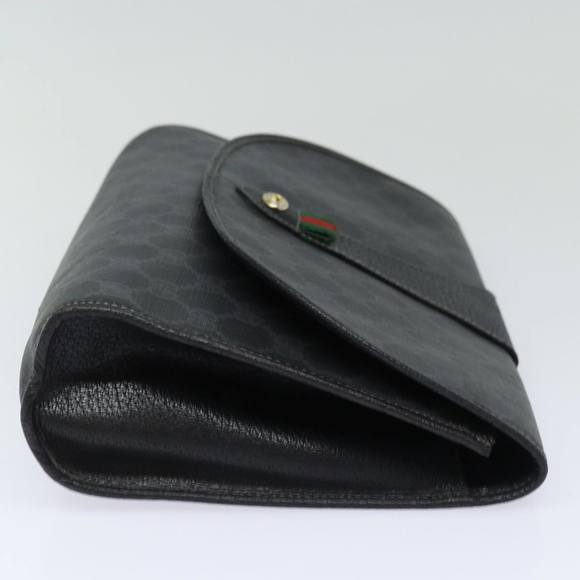 GUCCI GG Supreme Web Sherry Line Clutch Bag Black Gold 156 01 031 Auth bs16653 - Picture 5 of 16